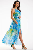 Alena Floral Chiffon Day Dress Blue, Dress, Ruby Vixen