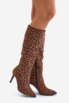 Boots Molina Suede Leopard Print, Stiletto Boot, Ruby Vixen