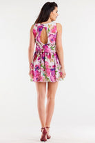 Eversun Chiffon Short Day Dress in Floral Pink, Dress, Ruby Vixen