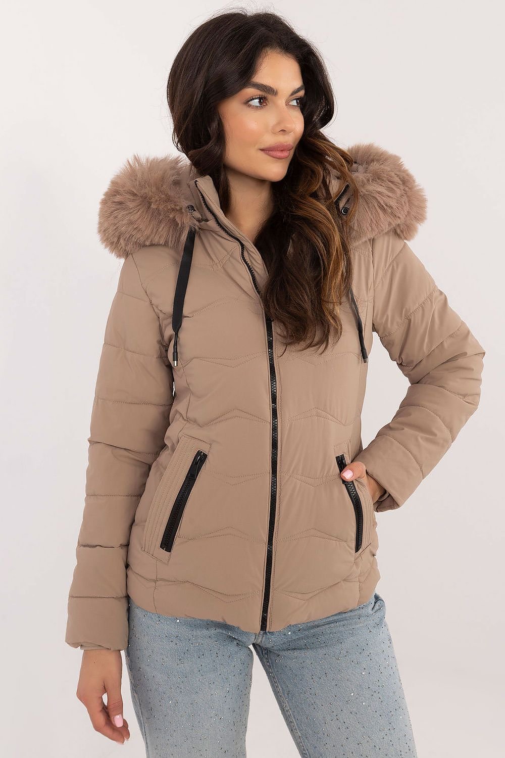 Jacket Jordan Faux Fur Beige, Jacket, Ruby Vixen