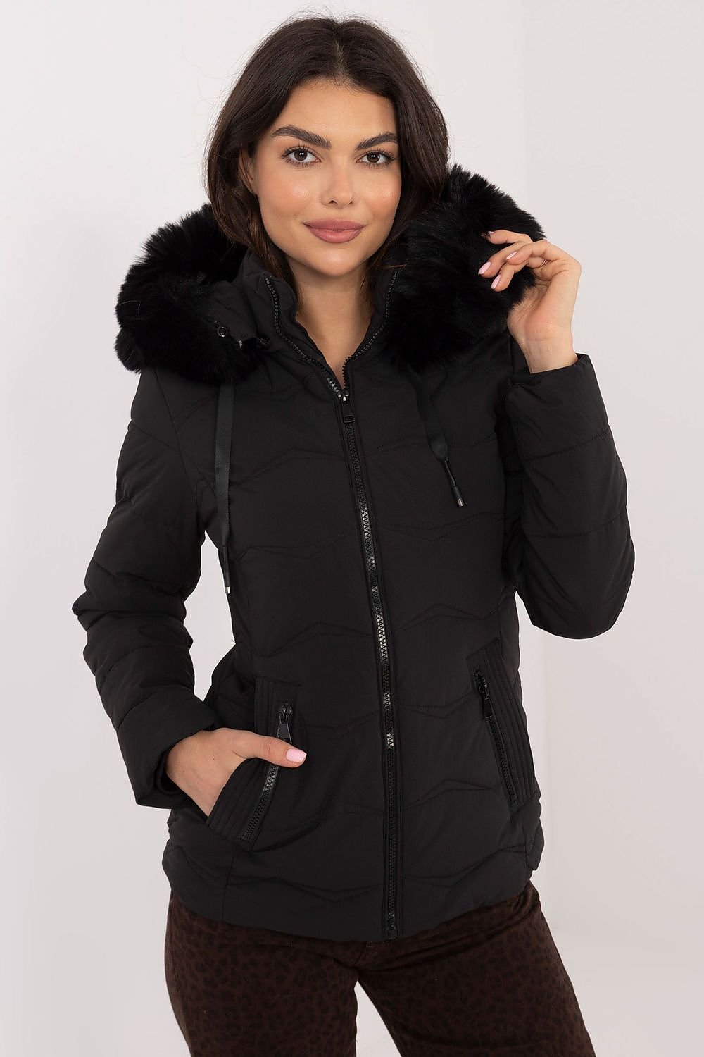 Jacket Jordan Faux Fur Black, Jacket, Ruby Vixen