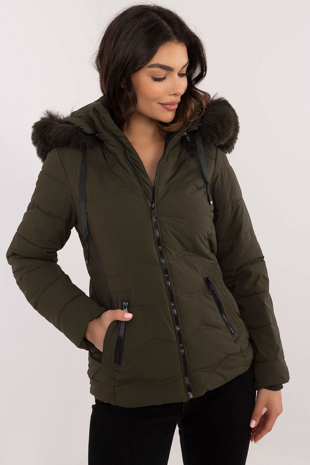 Jacket Jordan Faux Fur Dark Olive, Jacket, Ruby Vixen