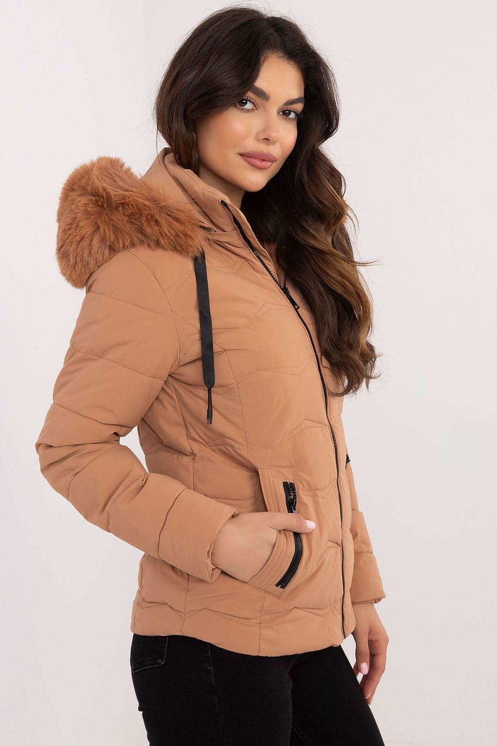 Jacket Jordan Faux Fur Tan, Jacket, Ruby Vixen