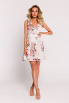 Kirra Day Dress in Chiffon White Print, Dress, Ruby Vixen