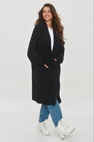 Long Cardigan Chunky Knit Black, Long Cardigan, Ruby Vixen