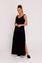 Maxi Dress Deep V - Neck Black, Maxi Dress, Ruby Vixen