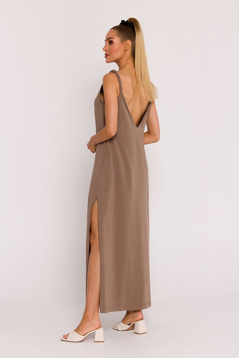 Maxi Dress Deep V - Neck Brown, Maxi Dress, Ruby Vixen