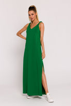 Maxi Dress Deep V - Neck Green, Maxi Dress, Ruby Vixen