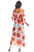 Maxi Dress Nadia in Floral Pink/White, Dress, Ruby Vixen