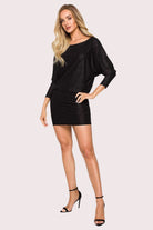 Mini Dress Drop Shoulder Black, Mini Dress, Ruby Vixen