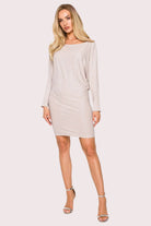 Mini Dress Drop Shoulder Champagne, Mini Dress, Ruby Vixen