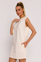 Mini Dress Sleeveless Shift Cream, Shift Mini Dress, Ruby Vixen