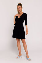 Mini Dress V - Neck Flare Black, Mini Dress, Ruby Vixen