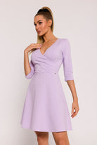 Mini Dress V - Neck Flare Lilac, Mini Dress, Ruby Vixen