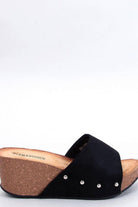 Platform Wedges Suede Black, Slides, Ruby Vixen