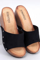 Platform Wedges Suede Black, Slides, Ruby Vixen