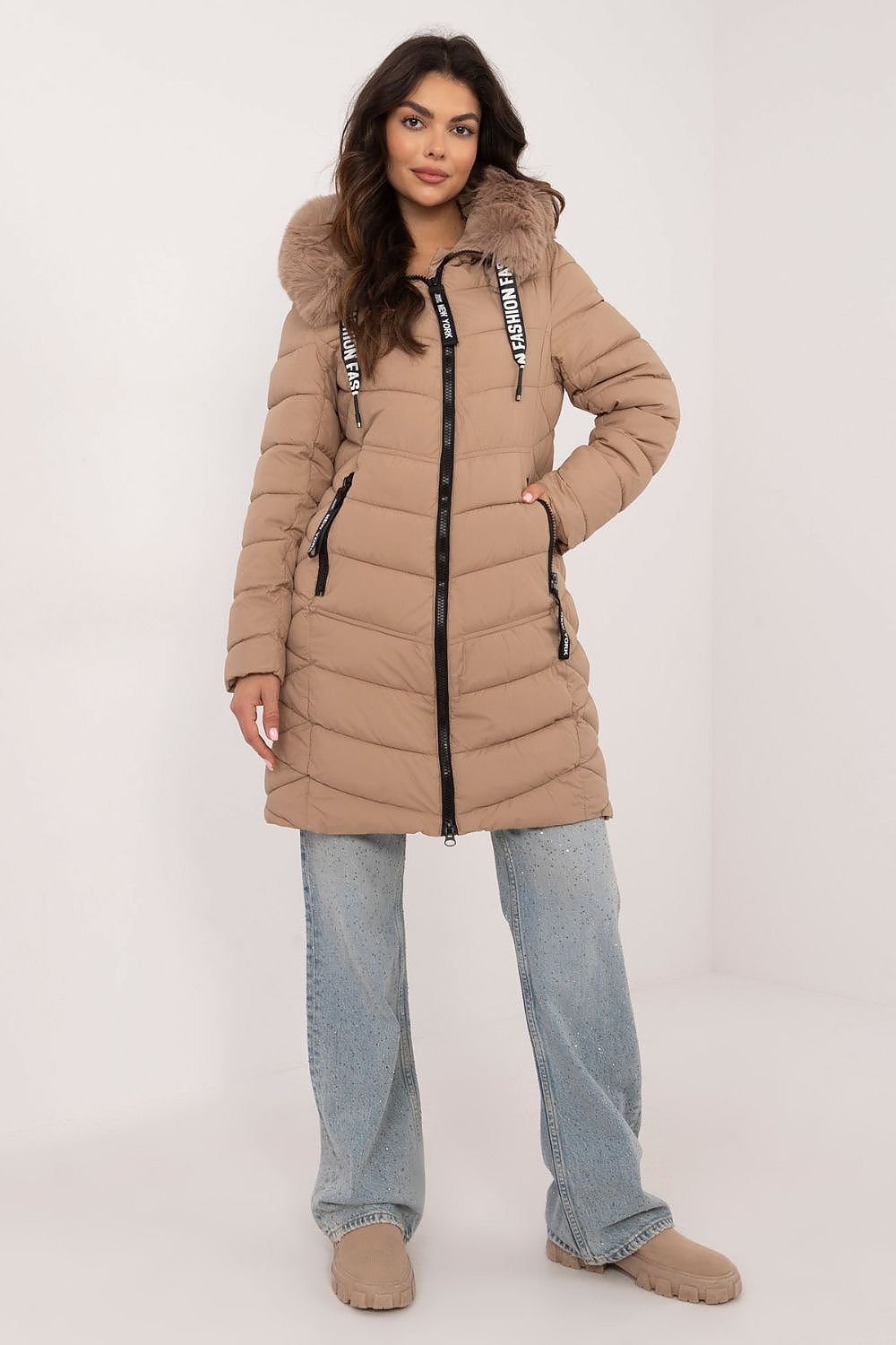 Puffer Jacket Winslet Beige, Puffer Jacket, Ruby Vixen