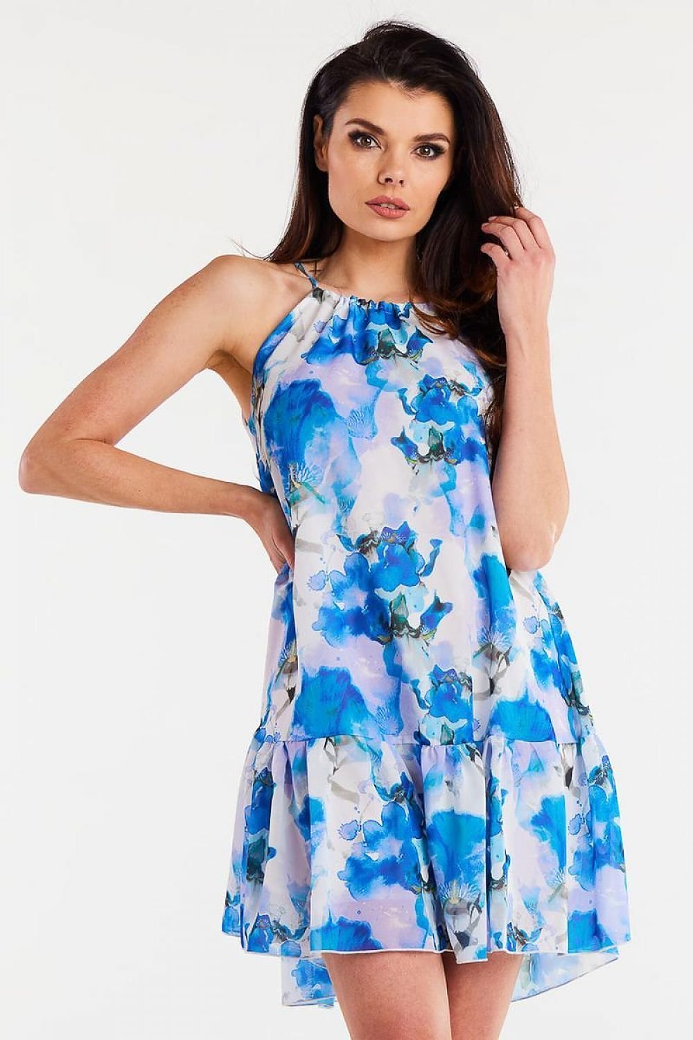 Sofia Floral Chiffon Day Dress Blue, Dress, Ruby Vixen