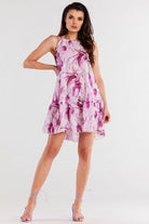 Sofia Floral Chiffon Day Dress Pink/Cherry, Dress, Ruby Vixen