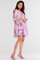 Summer Retreat Chiffon Day Dress Violet/Pink, Dress, Ruby Vixen