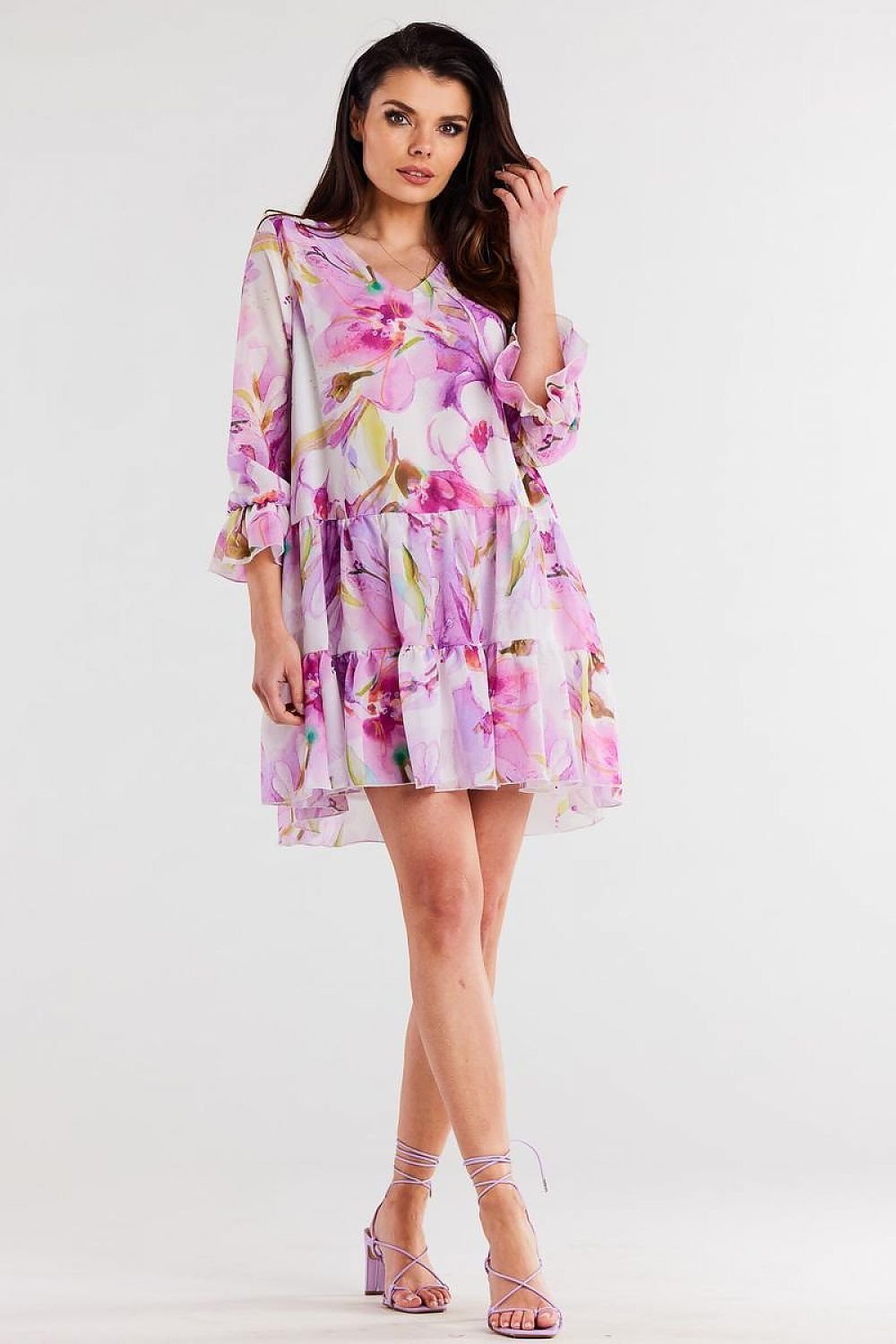 Summer Retreat Chiffon Day Dress Violet/Pink, Dress, Ruby Vixen