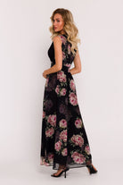 Sumra Long Day Dress in Black Print, Dress, Ruby Vixen