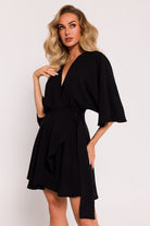 Wrap Mini Dress Black, Mini Dress, Ruby Vixen